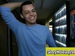 Gay straight gloryhole blowjob