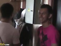 Cute youthful pair discharges home porn
