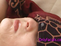 First facial during casting for extremely shy czech legal age teenager