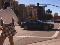 Street hooker engulfing knob in the car