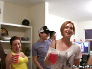 College frat party goes wild with young babes fucking dicks