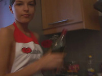 Attractive and cute Ivana Fukalot is having bang in the kitchen