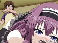 Bushy housemaid cunt in hentai hardcore