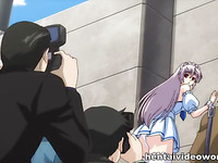 Public masturbation in hentai film