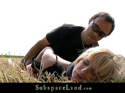Golden-Haired spanked and fucked on the open field