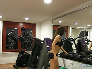 Sassy bitch in the gym is being easy to get and fucked really hard core